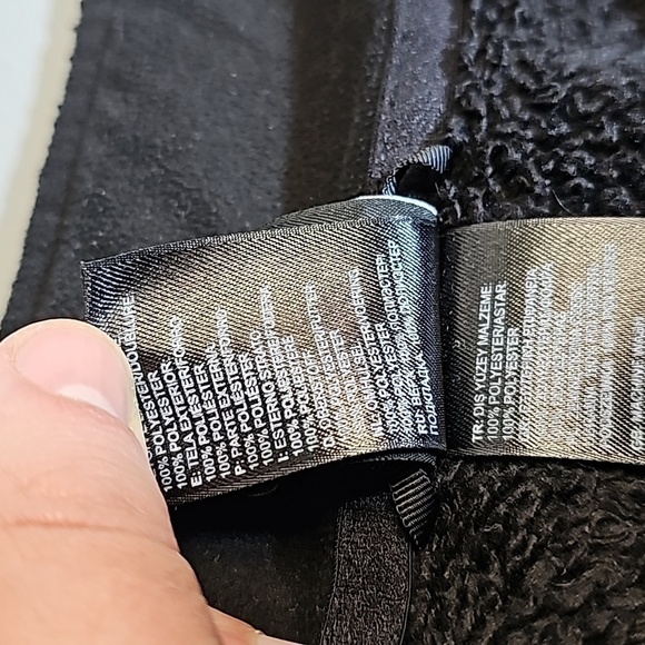 THE North Face xs black plush zip up jacket - Picture 8 of 8